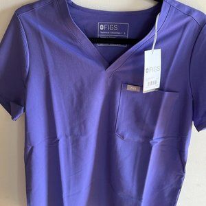 FIGS Catarina One-Pocket  Purple Scrub Top Small